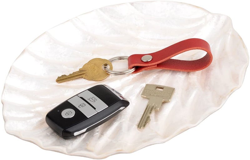 BeeSpring Leather Keychain Handcraft Silver Key Ring Lanyard Handmade (Black) - Image 3